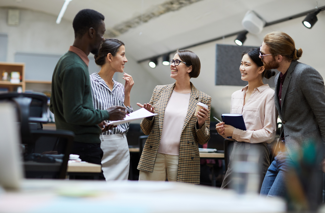 an image of an intern having a discussion with their supervisor