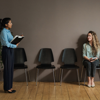 Photo of an interview in process